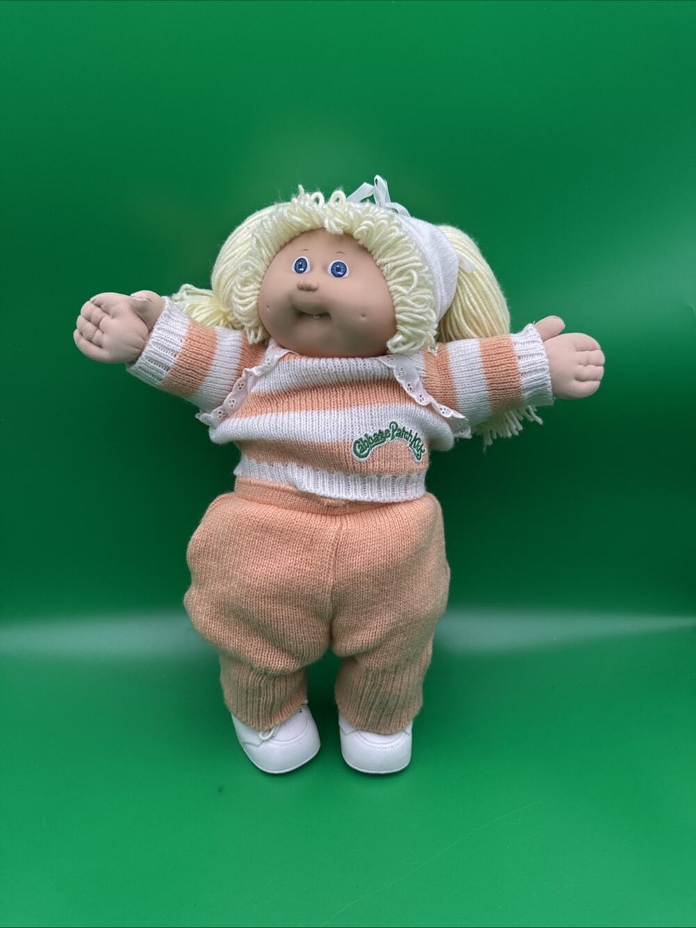 Cabbage Patch Kid 1982 Coleco 16" Peach Outfit Blue Eyes Vtg